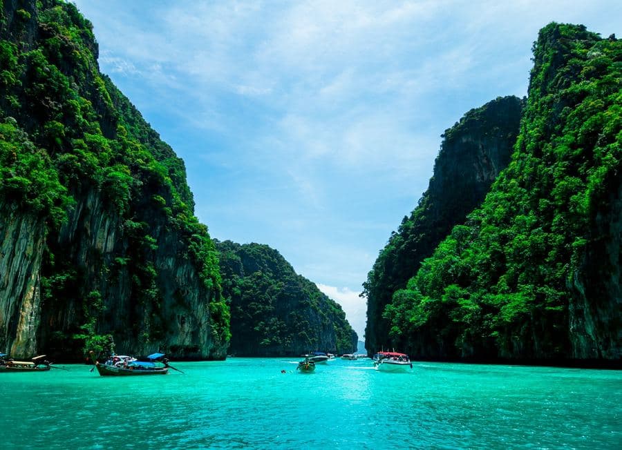 Phuket beach at sunset